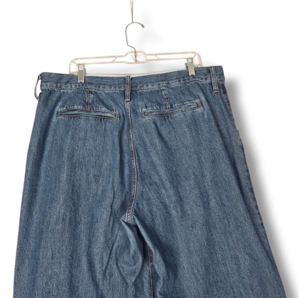 Madewell Baggy Straight Jean size 33 Pleats Wide Leg High Rise Trouser Pockets - Picture 13 of 16
